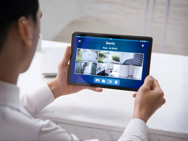 Professional Security Camera Installation Team at Work